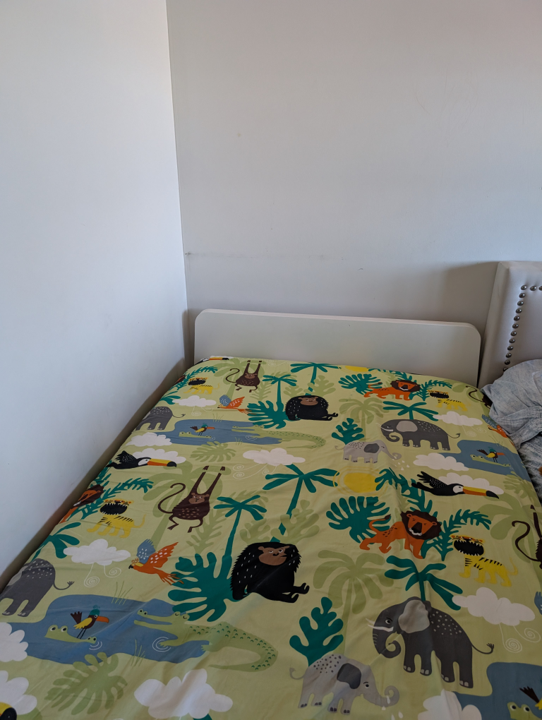 White Kids' Single Bed Frame  and Mattress