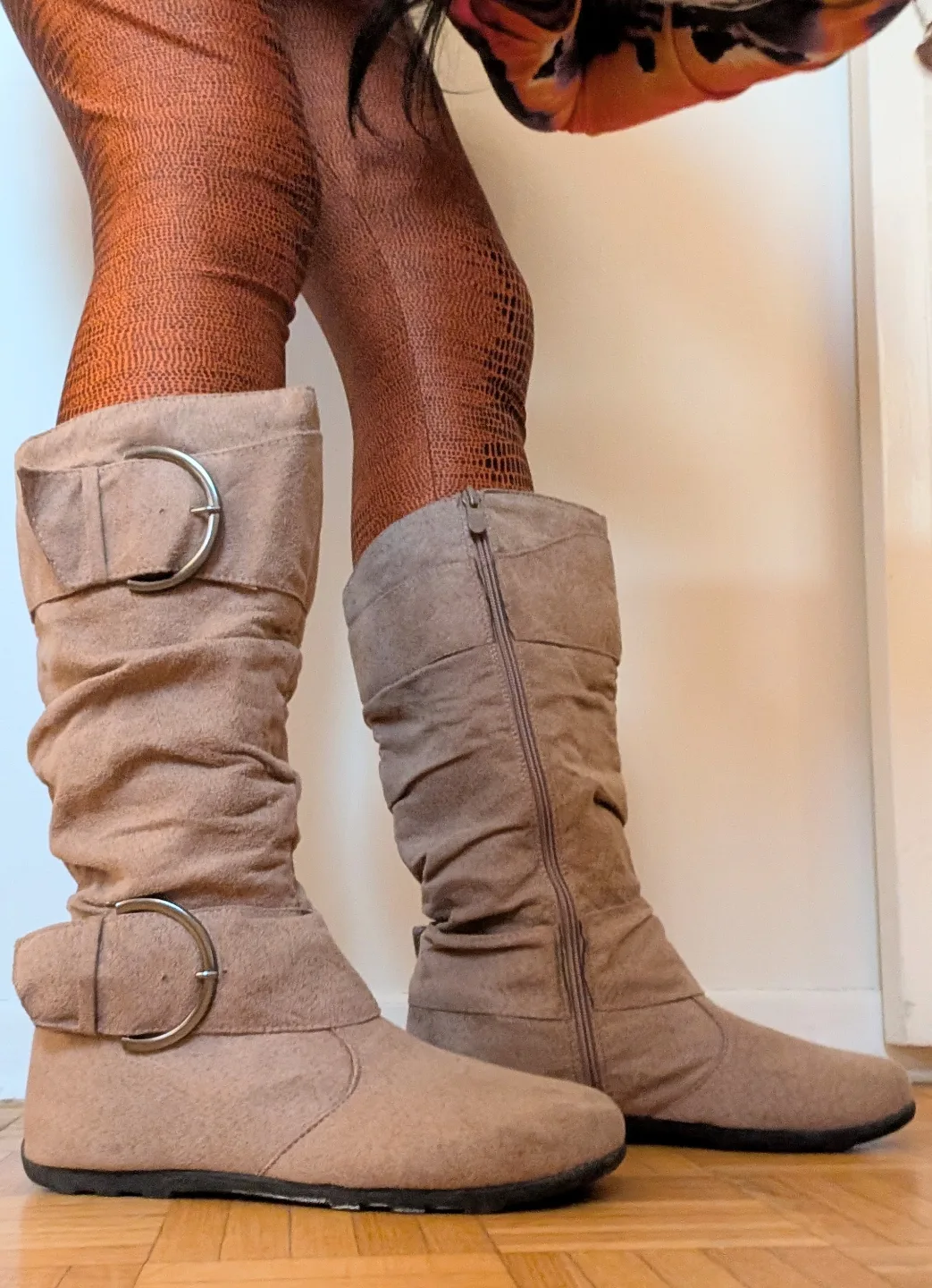 Women's  Light Taupe Slouch Boots 💚 image indicator(2)