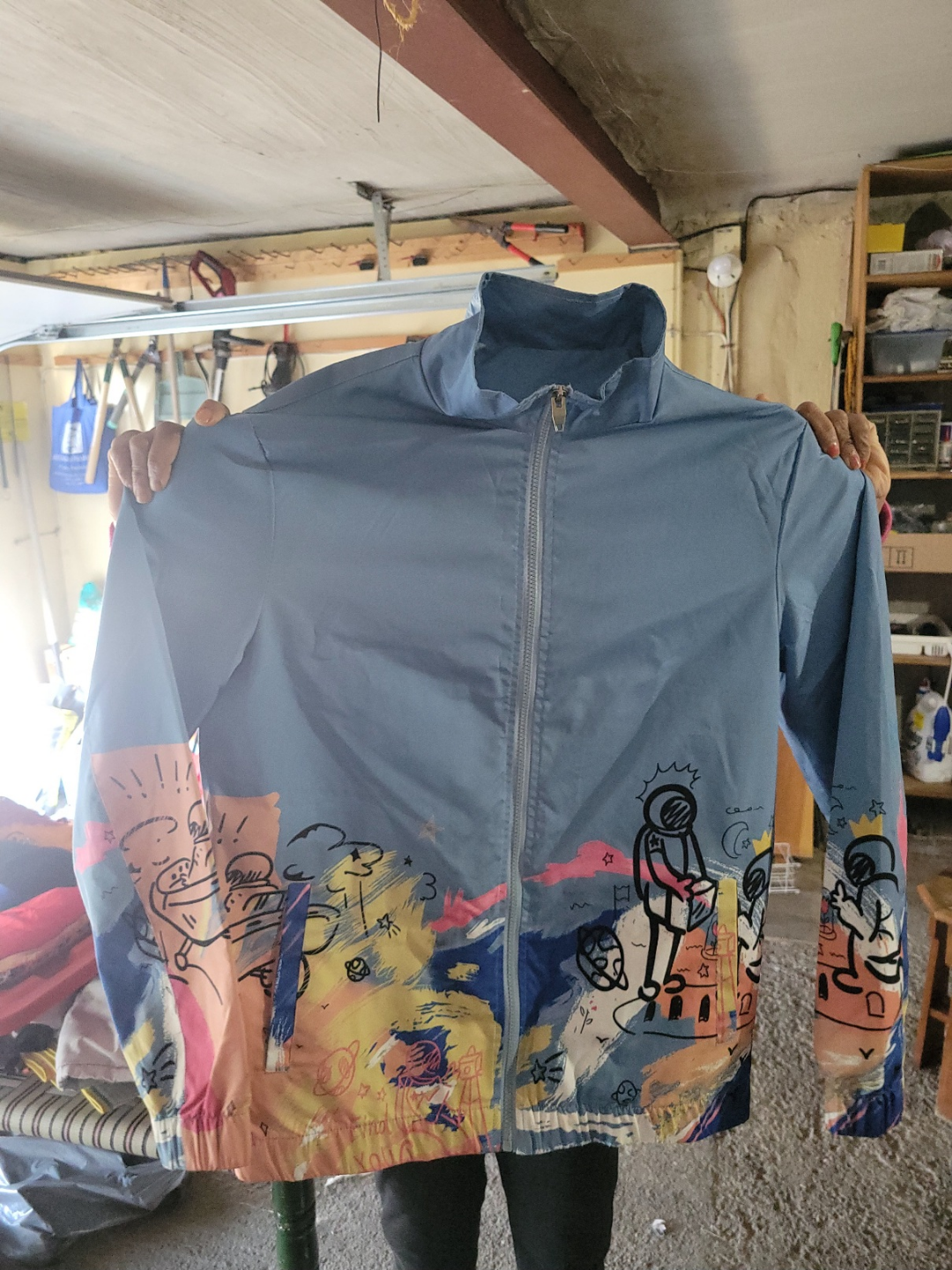 Unique Astronaut-Themed Zip-Up Jacket