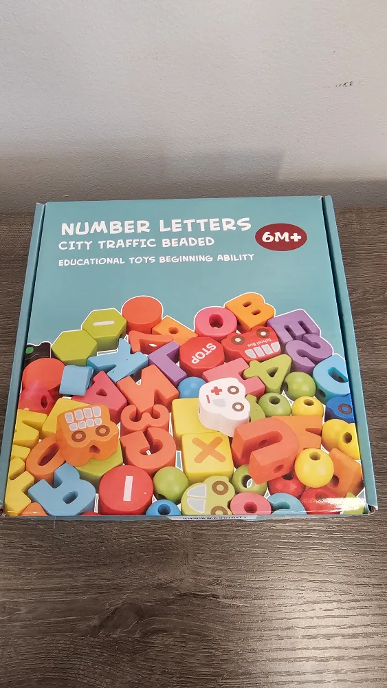 Wooden Number & Letter Beads Educational Toy thumbnail