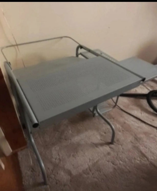 Grey Metal Computer Desk