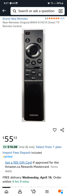 New Samsung BN59-01457A Smart TV Remote Control - photo 3