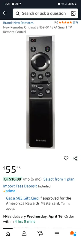 New Samsung BN59-01457A Smart TV Remote Control image indicator(3)