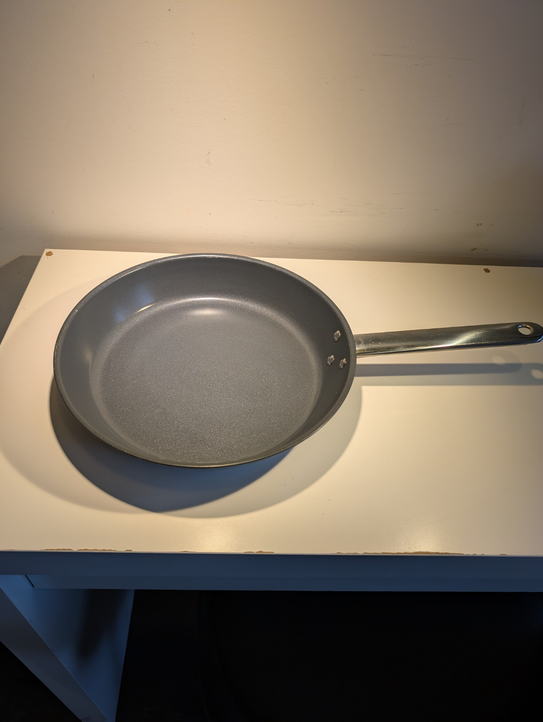Grey Non-Stick Frying Pan with Stainless Steel Handle