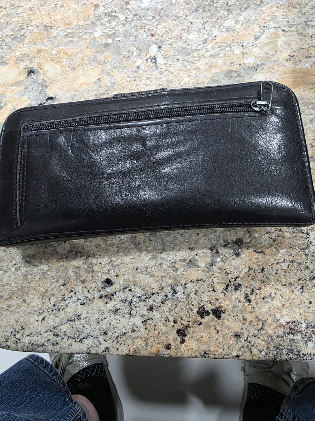 Black Leather Wallet  💚 - photo 2