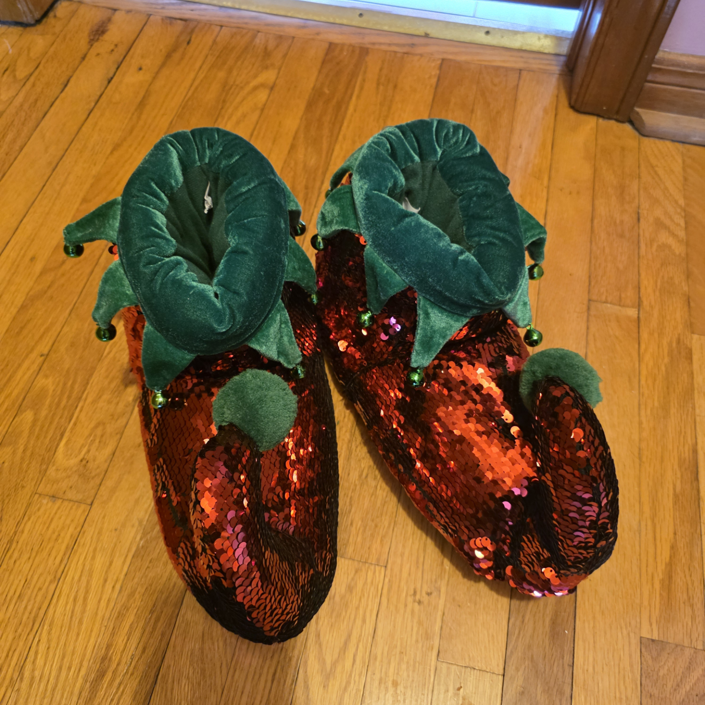 Sequin Elf Slippers Size L (9-10)
