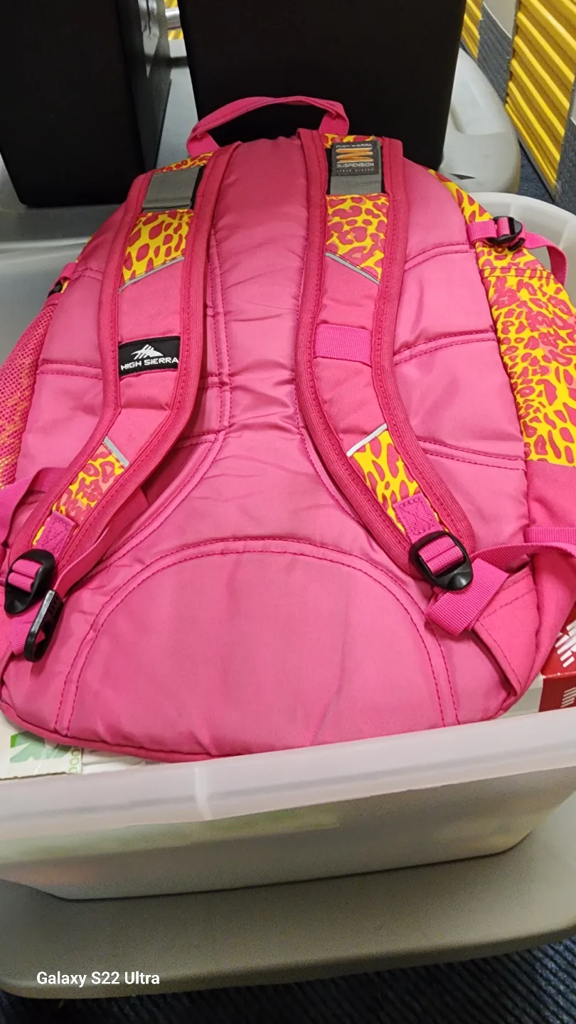 High Sierra Pink and Yellow Leopard Print Backpack image indicator(7)