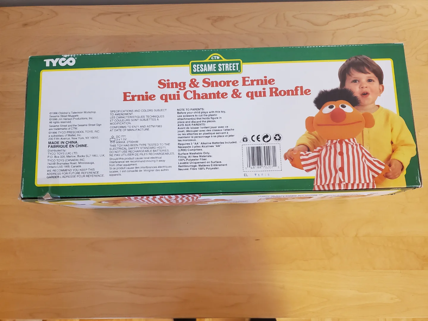 Vintage Tyco Sesame Street Sing & Snore Ernie Plush Toy image indicator(2)