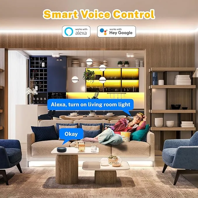 Smart LED Light Strip - Dimmable, Voice Control, App Control 💚 image indicator(3)