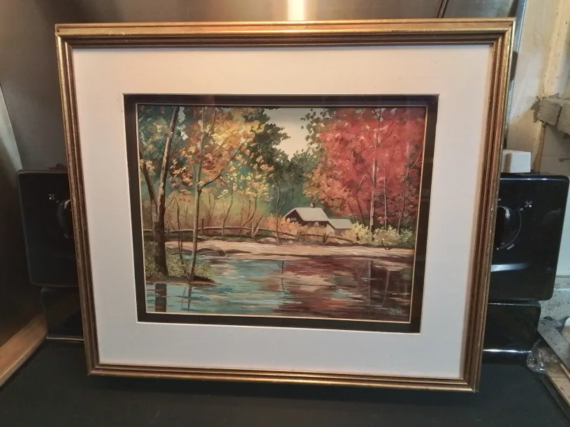 Framed Autumn Oil Landscape Painting image indicator(3)