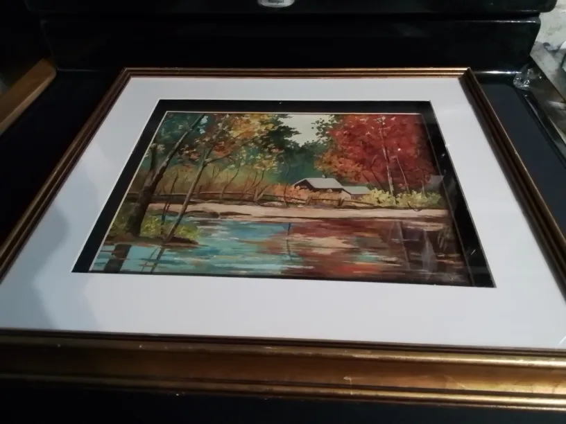 Framed Autumn Oil Landscape Painting image indicator(6)