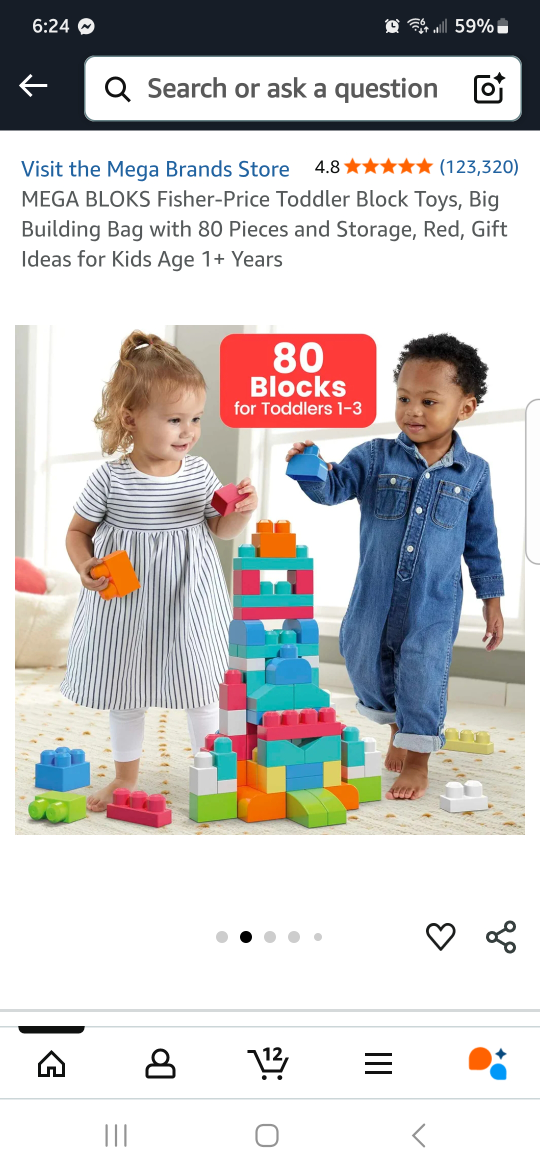 MEGA BLOKS Fisher-Price Toddler Blocks 2 bags, 160 Pc - photo 2