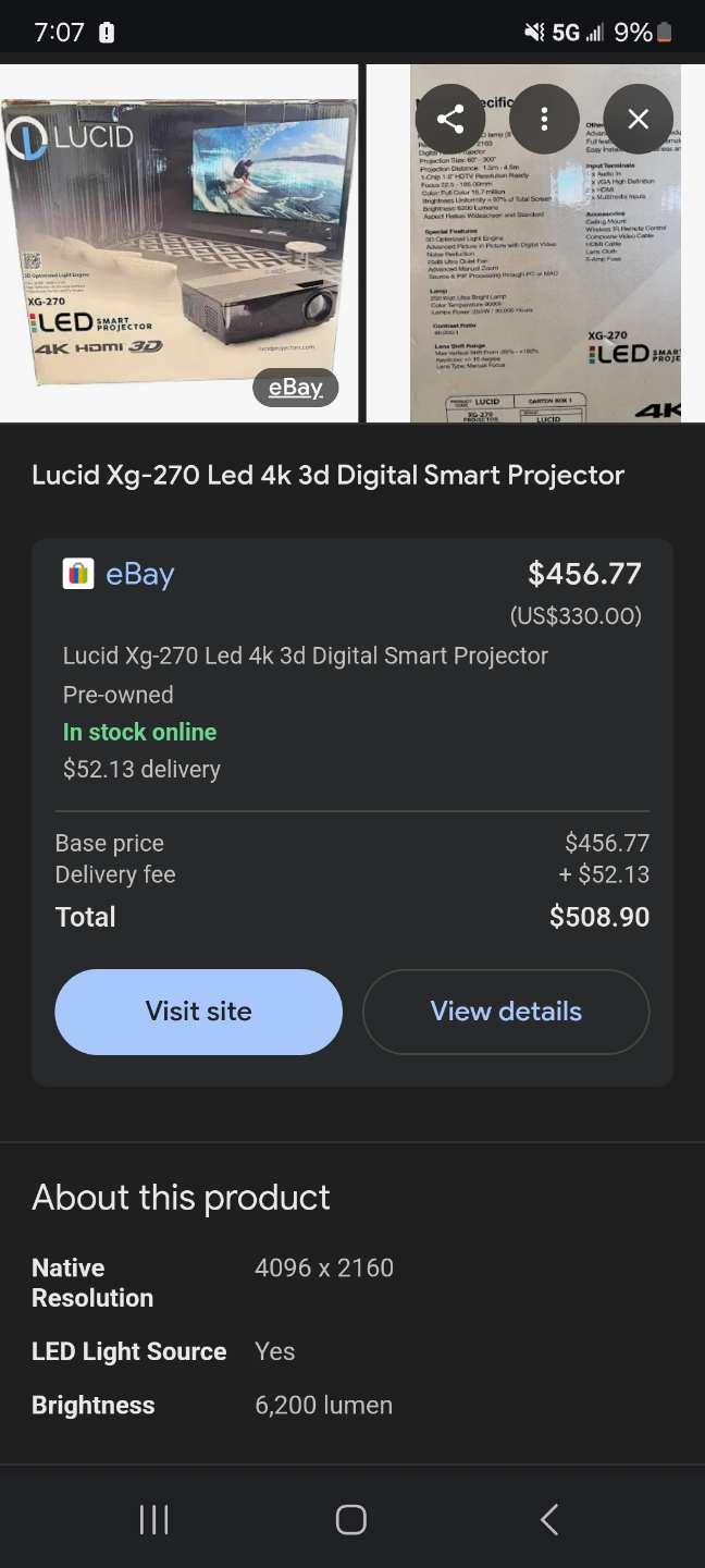 Lucid XG-270 4K LED Smart Projector - photo 3