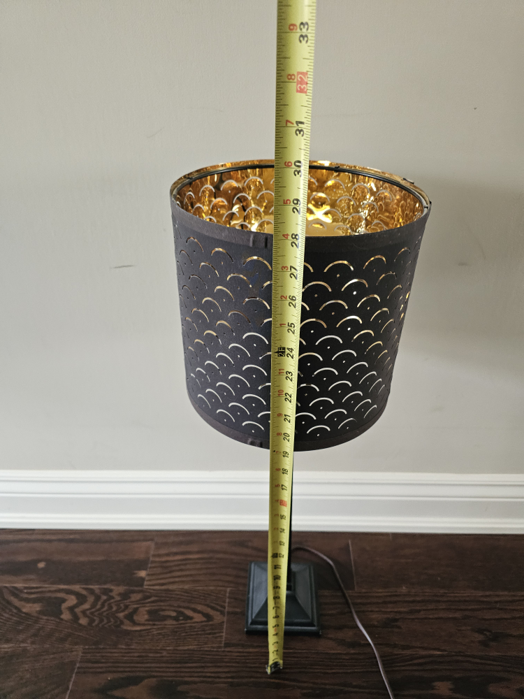 Pair of Black Table Lamps with Gold Accents - photo 5