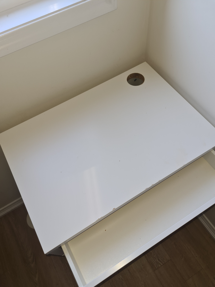 White IKEA Desk with Drawer . - photo 2