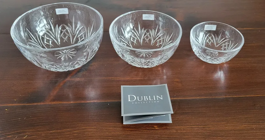 Dublin Collection Shannon Crystal Snack Bowls - Set of 3 image indicator(4)