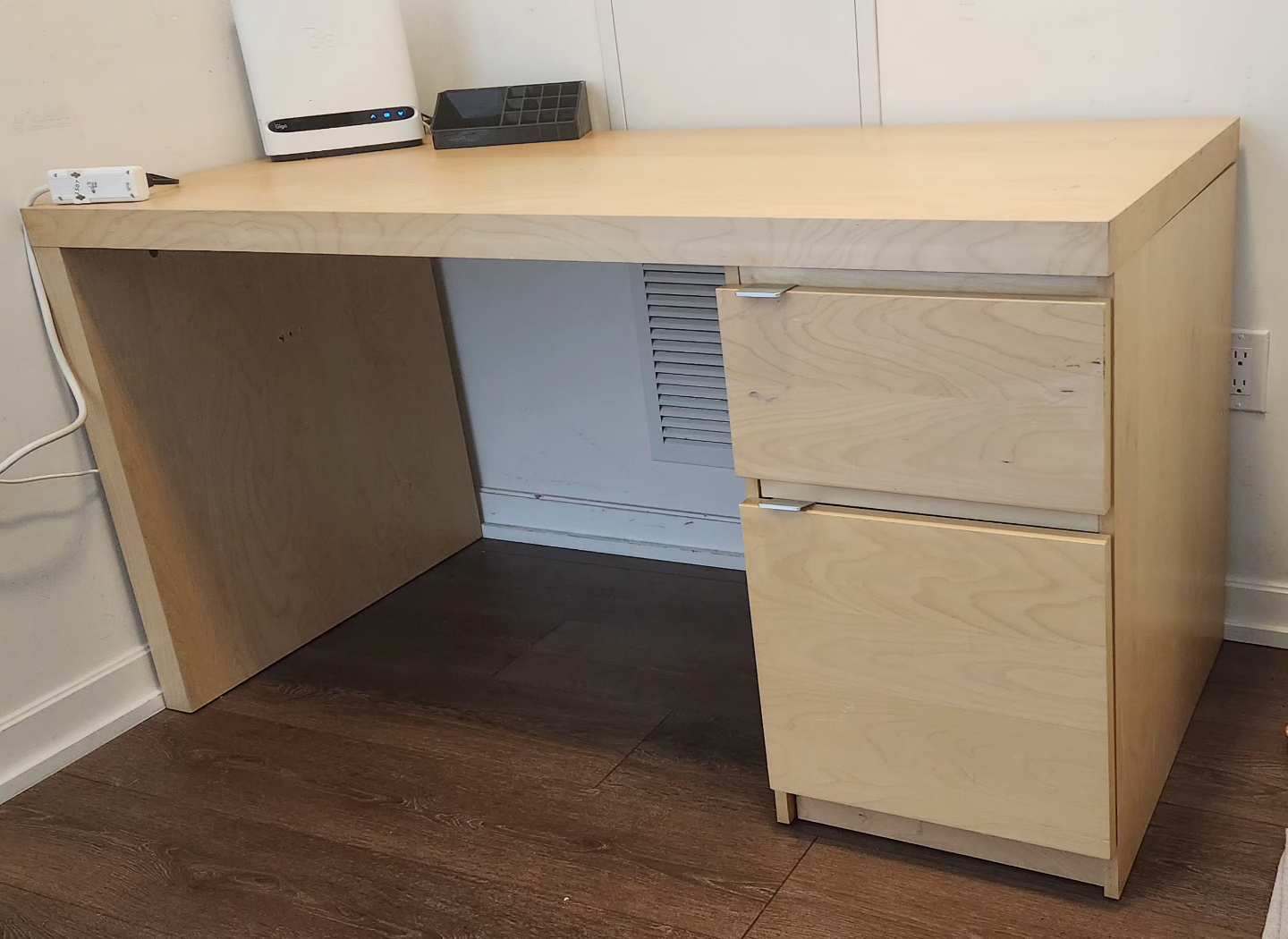 Ikea Desk with Drawers - Light Beech - photo 3