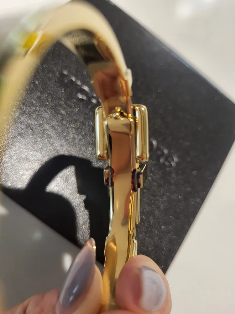 Michael Kors Gold and White Enamel Hinge Bracelet image indicator(5)