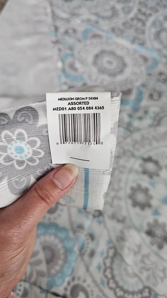 54" x 84" Curtain Panel - Blue Grey Medallion Print image indicator(5)