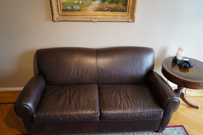 Brown Leather Sofa - photo 3