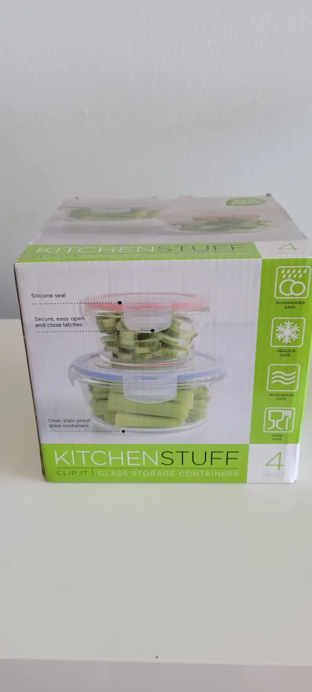 💚 Kitchen Stuff Clip It Glass Storage Containers (4-piece Set) thumbnail