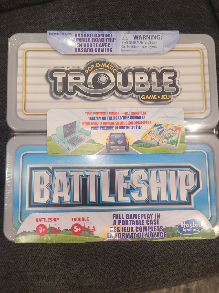 Hasbro Gaming Battleship & Pop-O-Matic Trouble Travel Games - photo 2