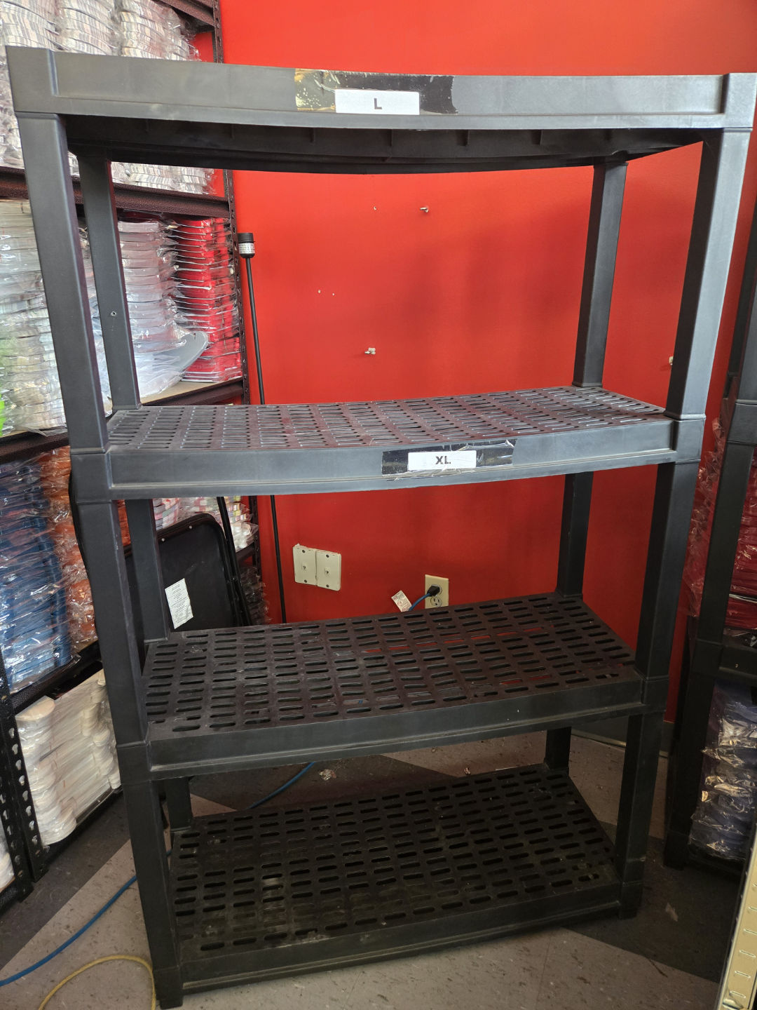 Heavy Duty 4-Shelf Plastic Shelving Unit