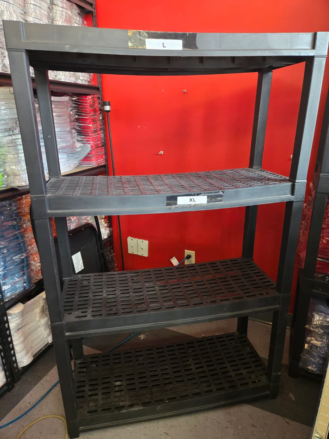 Heavy Duty 4-Shelf Plastic Shelving Unit thumbnail