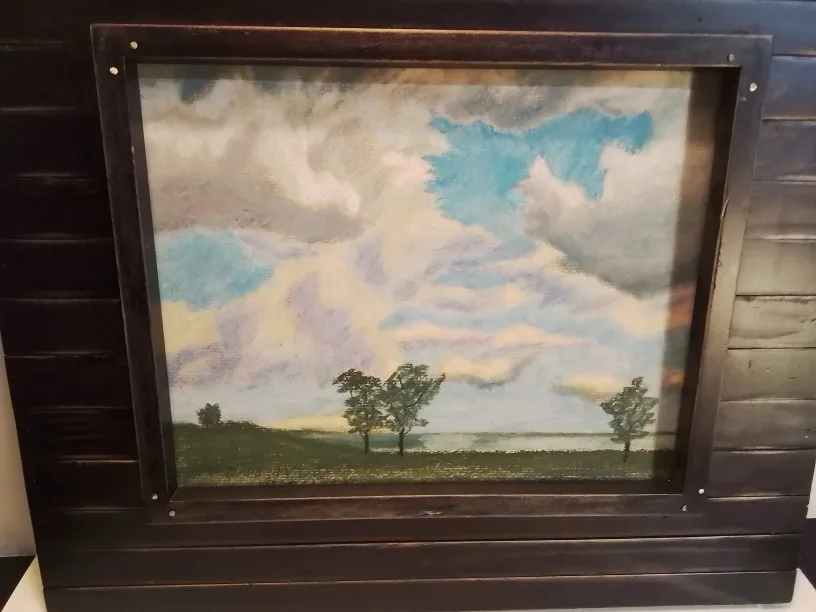 Pastel Painting landscape in rustic frame image indicator(2)