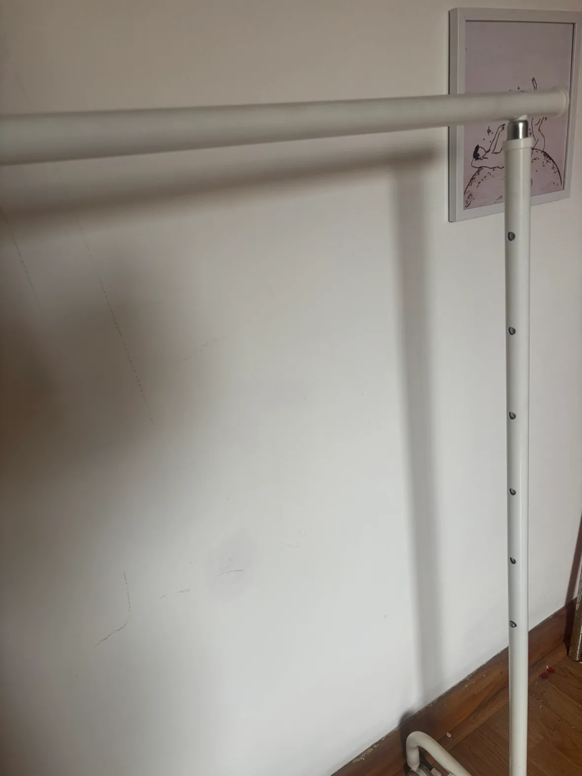 White clothing rack adjustable height and shoe rack built in image indicator(3)