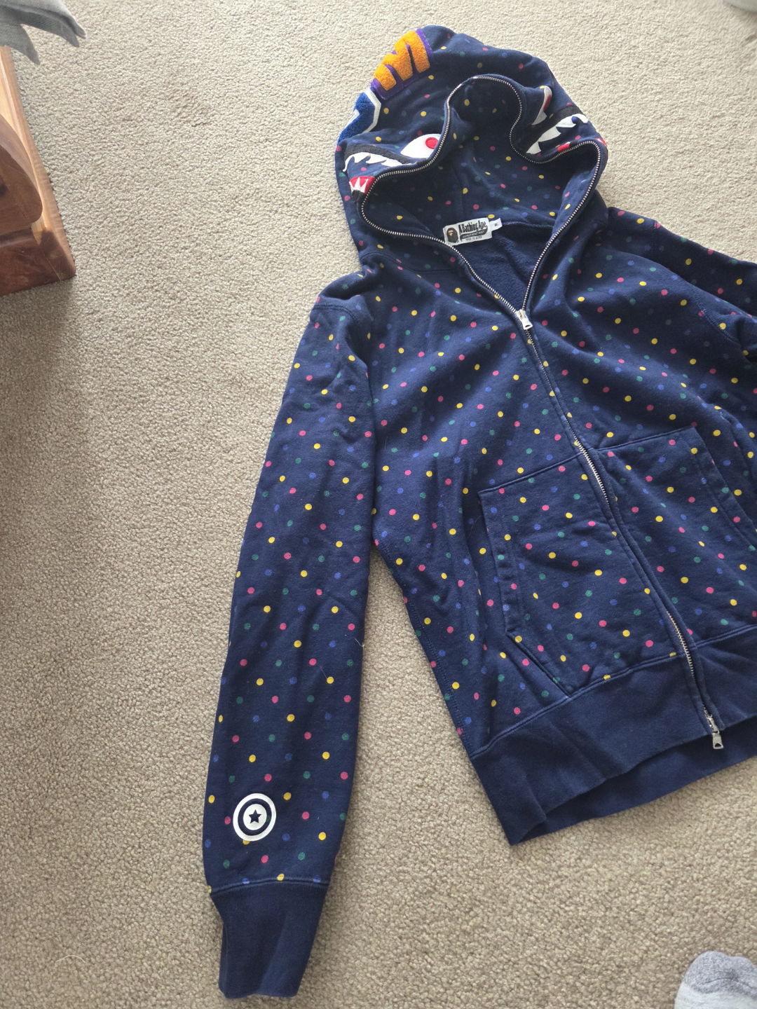 A Bathing Ape Bape Multicoloured Polka Dot Shark Hoodie Zip-Up - photo 2