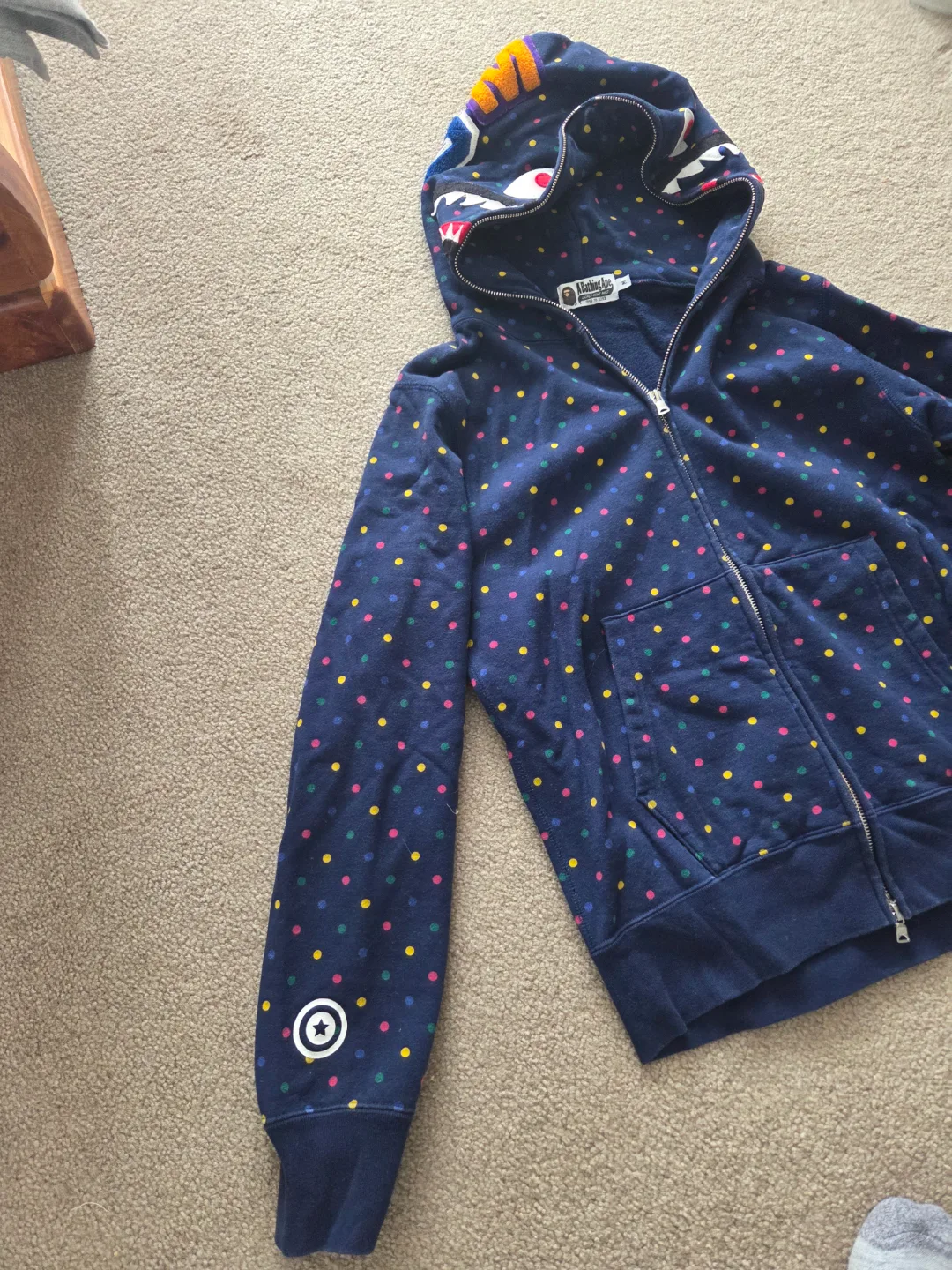 A Bathing Ape Bape Multicoloured Polka Dot Shark Hoodie Zip-Up image indicator(2)