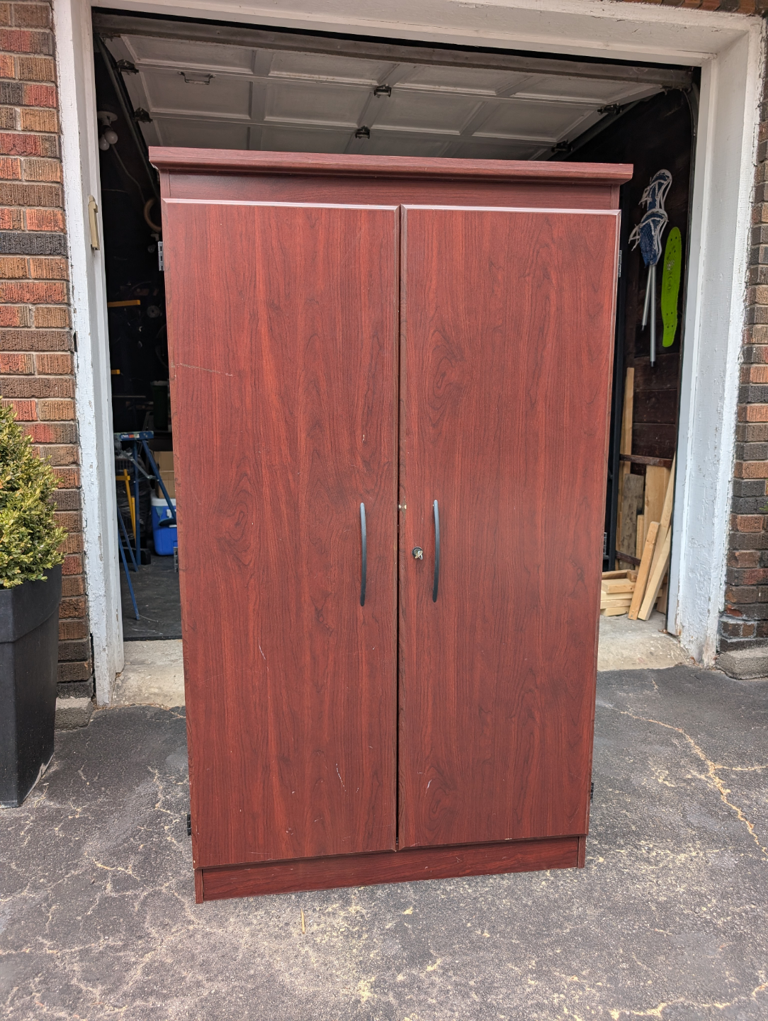 Cherry Wood Locking Cabinet