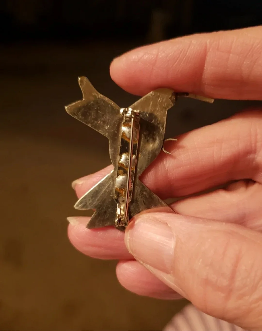 Hummingbird abalone shell brooch pin image indicator(4)