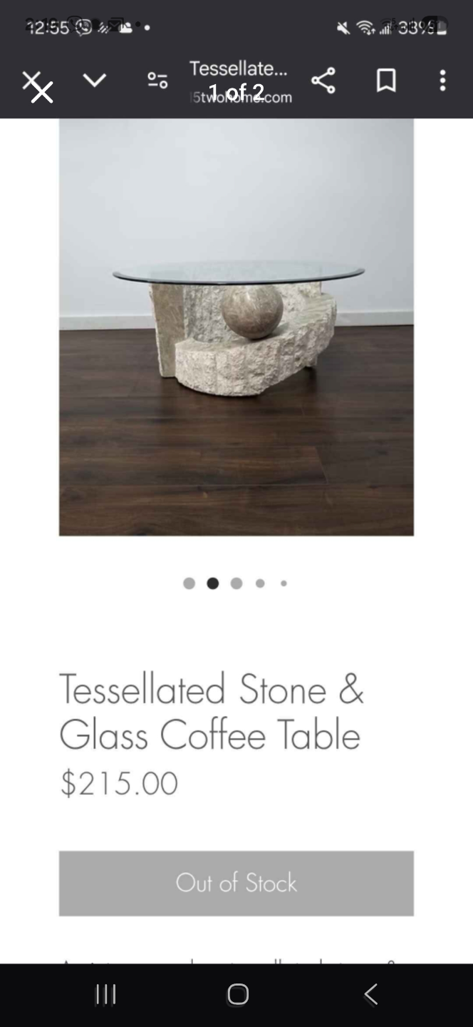 Tessellated Stone & Glass Coffee Table