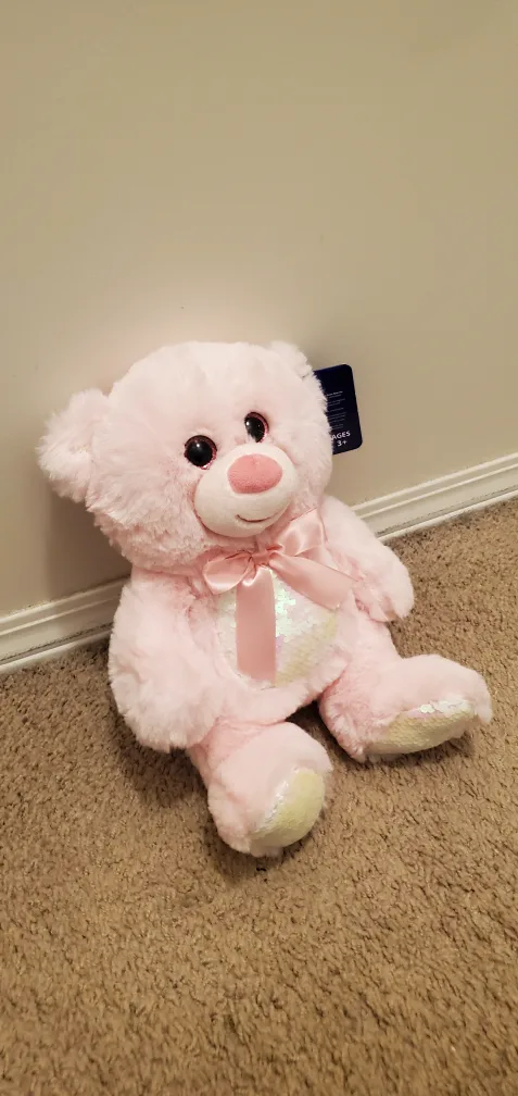 Pink Sequin Teddy Bear Plush Toy image indicator(3)