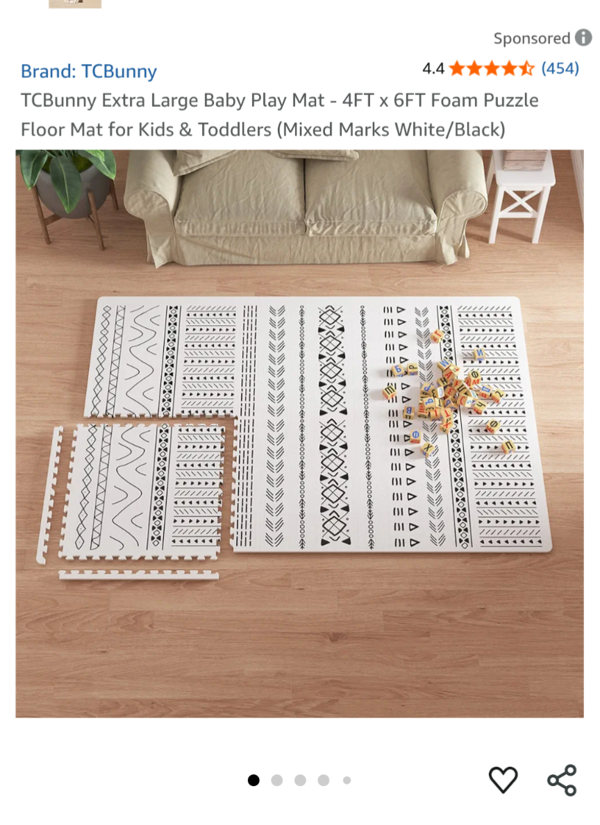 TCBunny Extra Large Baby Play Mat - 4ft x 6ft - photo 3