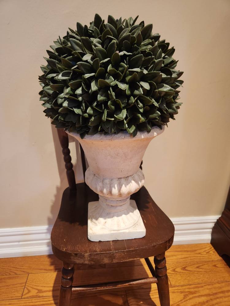 Set of Two Artificial Boxwood Topiary Balls in Decorative Pots - photo 2