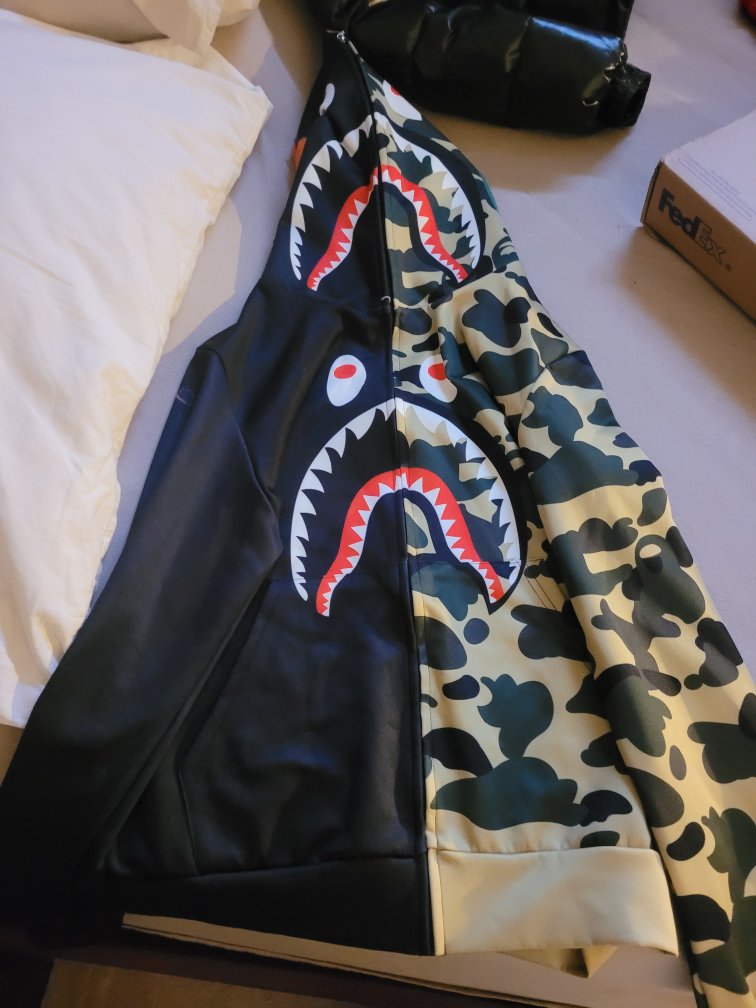 A Bathing Ape camo hoodie