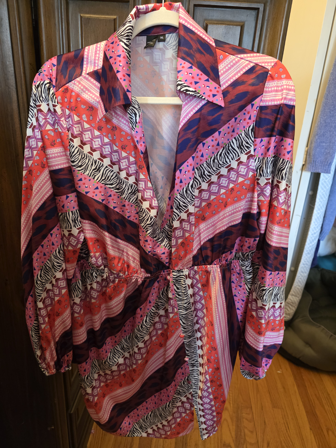 💚SHEIN SXY 1XL Multicoloured Patterned Mini Dress