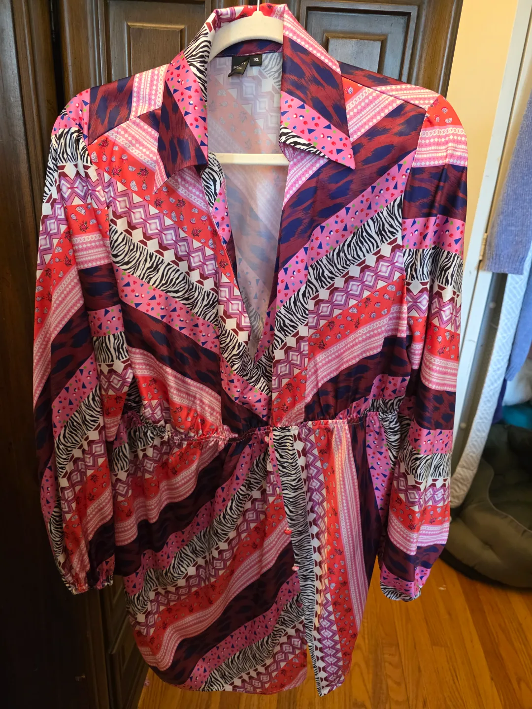 💚SHEIN SXY 1XL Multicoloured Patterned Mini Dress thumbnail