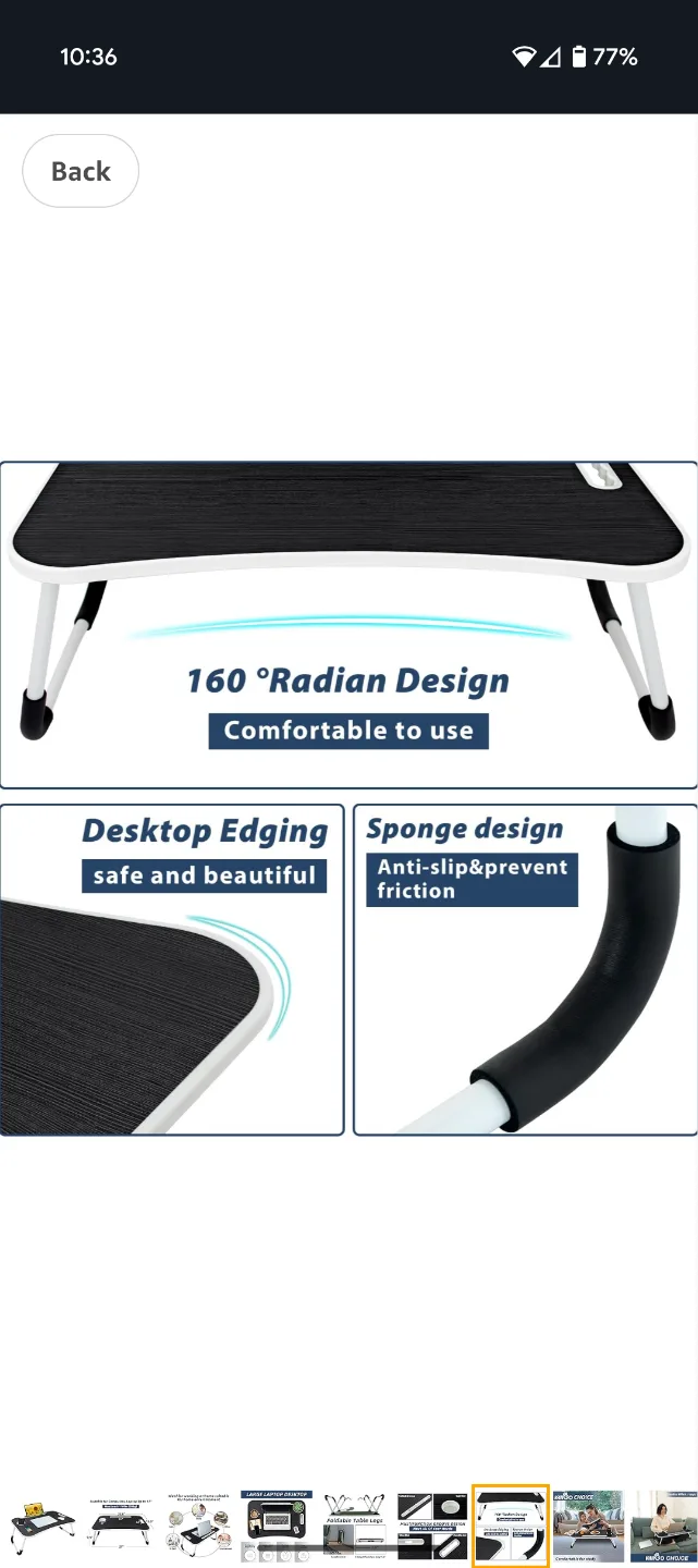 VAIGO Laptop Bed Table - Foldable Laptop Desk image indicator(6)