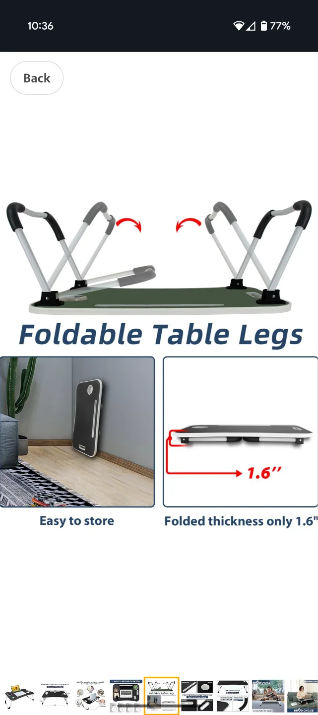 VAIGO Laptop Bed Table - Foldable Laptop Desk image indicator(7)