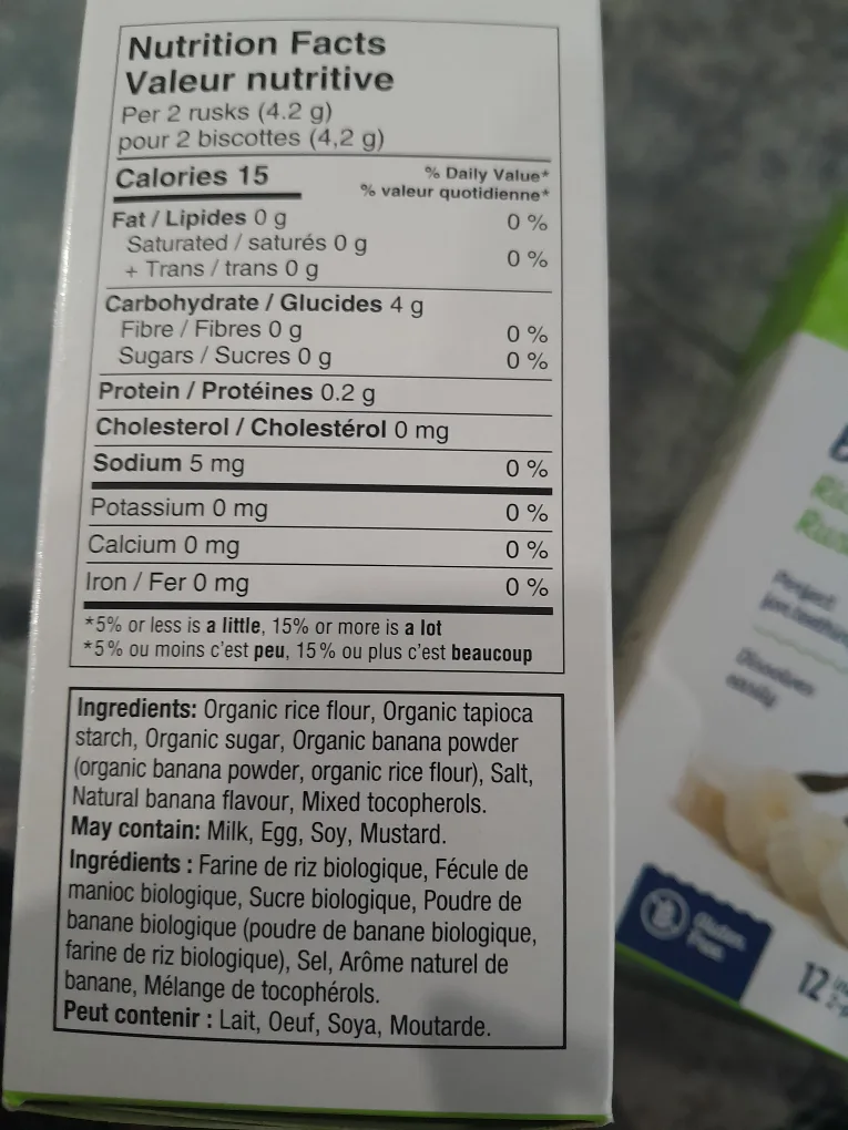 Personnelle Baby Bébé Organic Banana Rice Rusks - 2 packs image indicator(2)