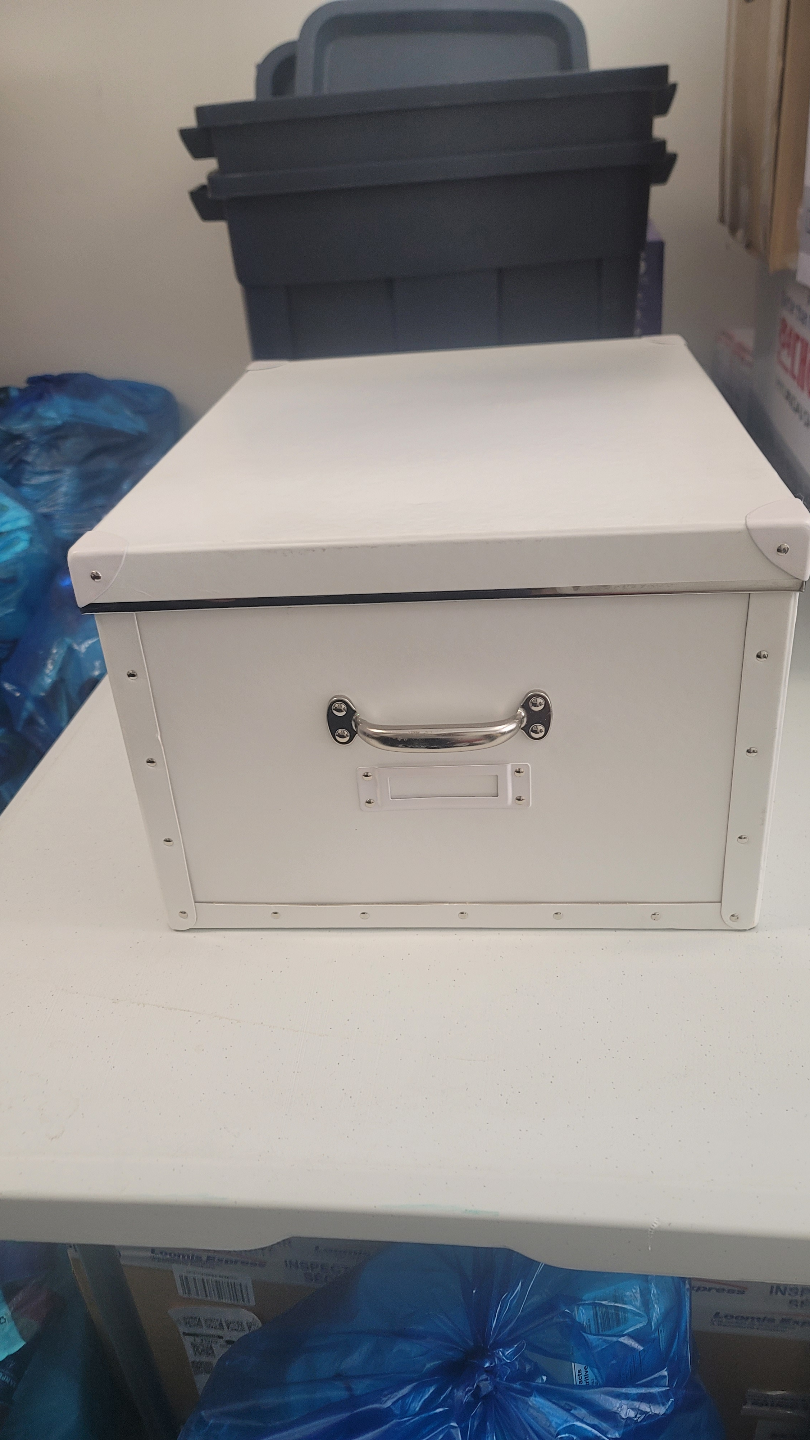 White Storage Box with Metal Handle - photo 2