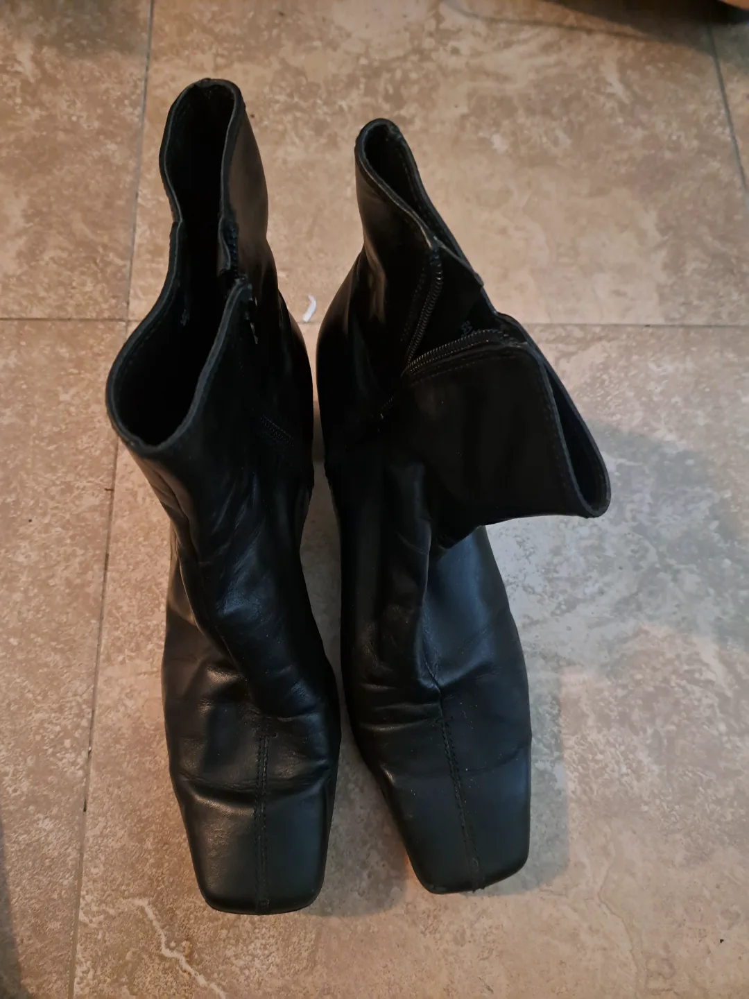 Nine West Women's Black Leather Ankle Boots thumbnail