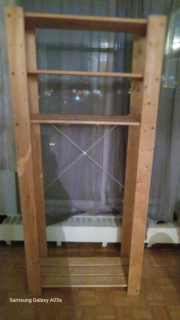 Wooden shelving unit