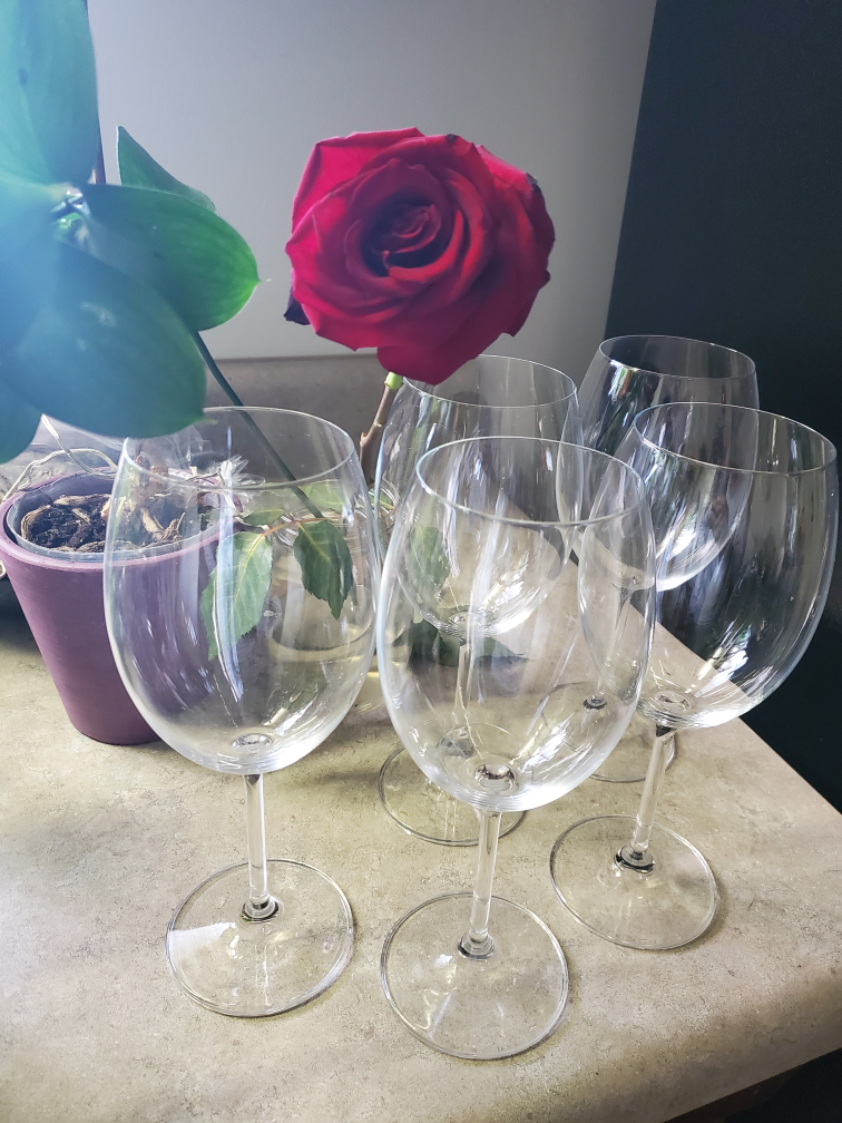 Set of Five Matching Wine Glasses + 2
