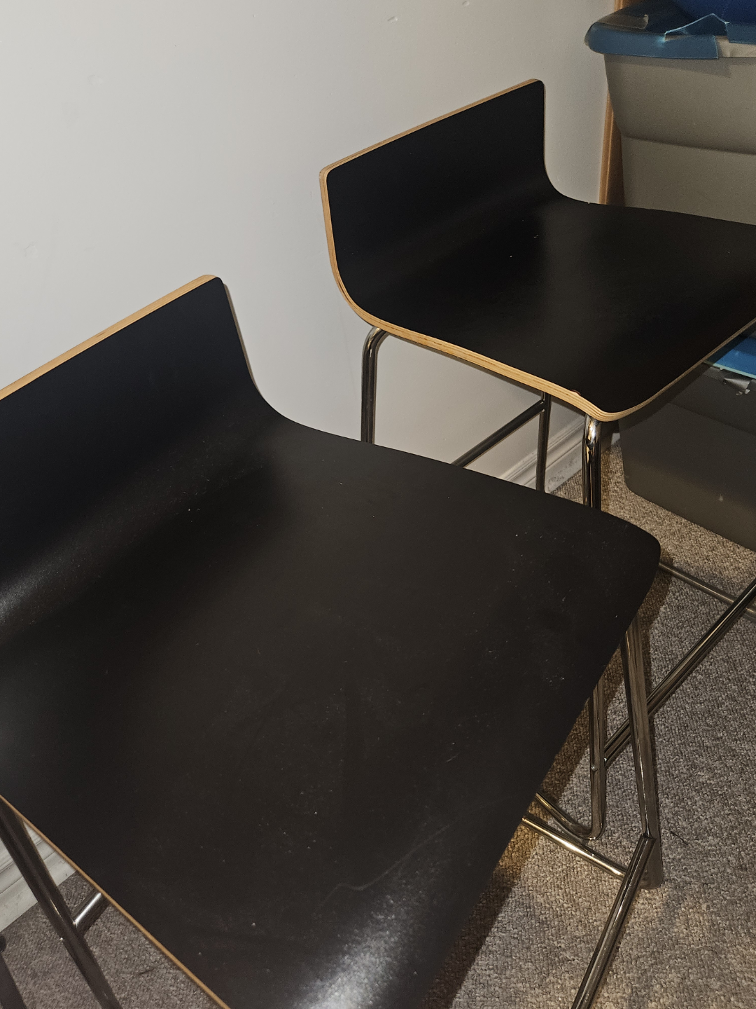 Pair of Black Counter Height Stools