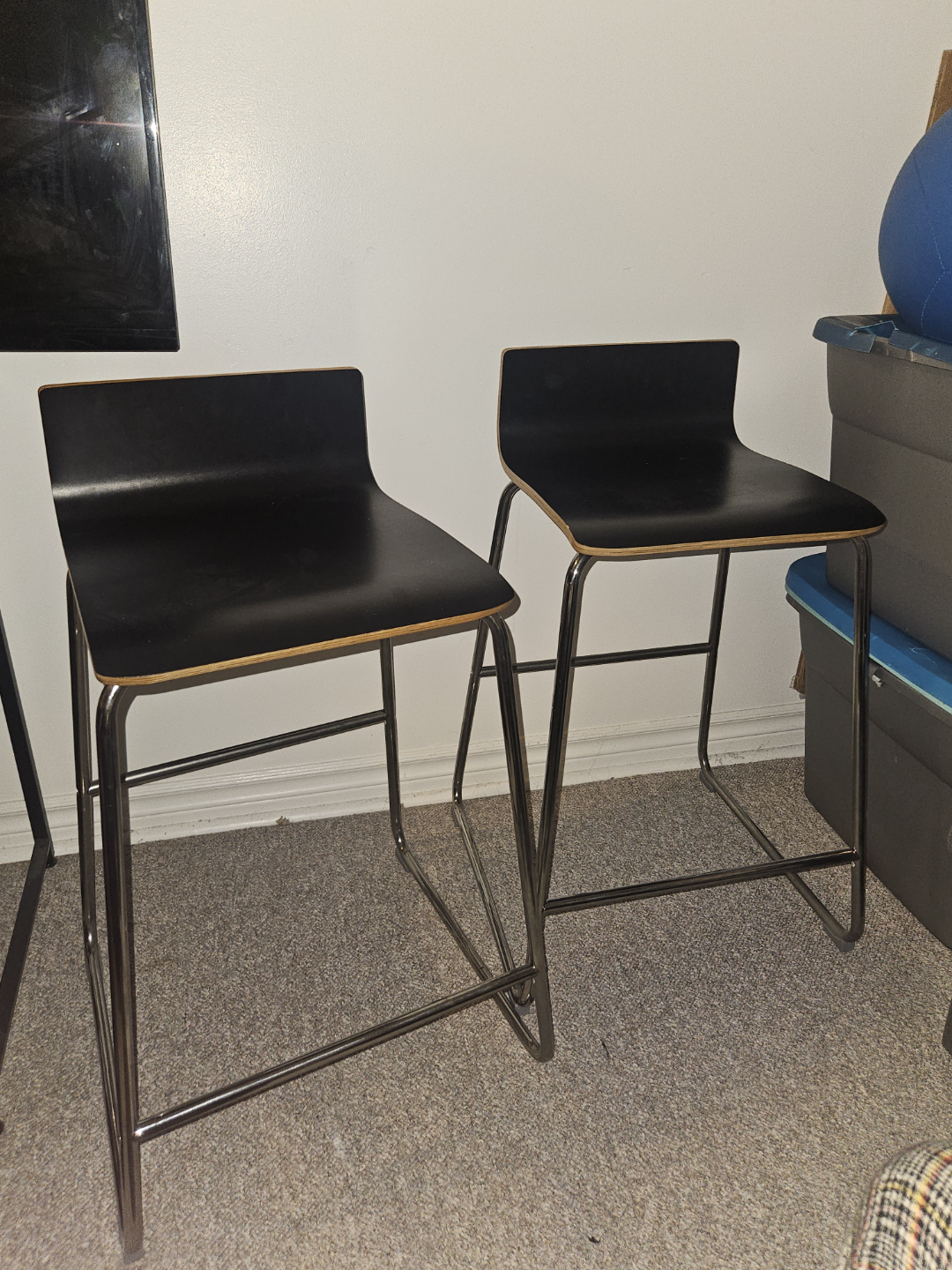 Pair of Black Counter Height Stools - photo 2